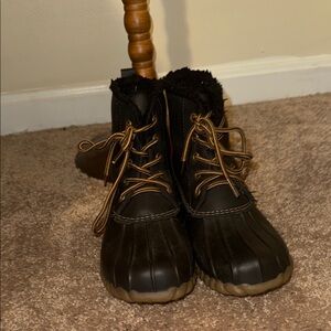 Kids Black and Brown Winter Boots